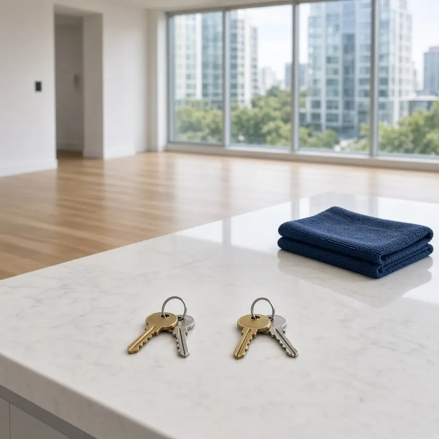 Two sets of keys on a clean counter